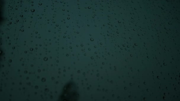 Utsikt Från Fönstret Regnigt Väder Natthimmel Med Åskväder Högkvalitativ Film — Stockvideo