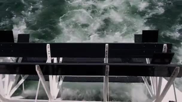 Roda Remo Rotativa Barco Cruzeiro Movimento Imagens Alta Qualidade — Vídeo de Stock