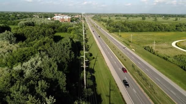 Aerial Drone Shot Highway High Quality Footage — Stok video