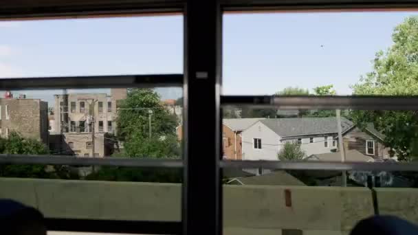 Вид Через Бічне Вікно Автобуса Рухається Дорозі Високоякісні Кадри — стокове відео