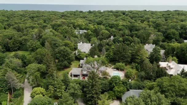 Drone View American Suburb Summertime Establishing Shot Neighborhood High Quality — Video