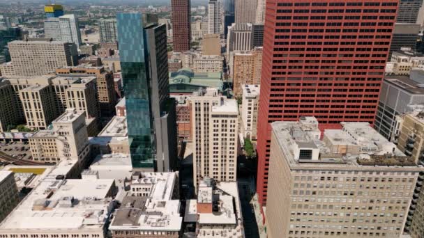 Aerial View Chicagos Street Sunny Day High Quality Footage — Stok video