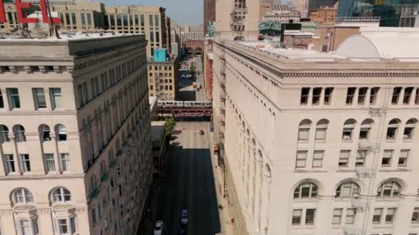 Aerial View Chicagos Street Sunny Day High Quality Footage — Vídeos de Stock