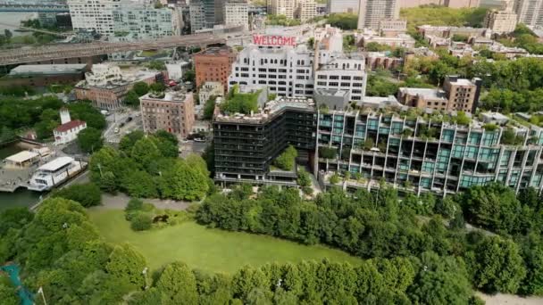 Aerial View Brooklyn Surrounding Neighborhoods High Quality Footage — Stok video