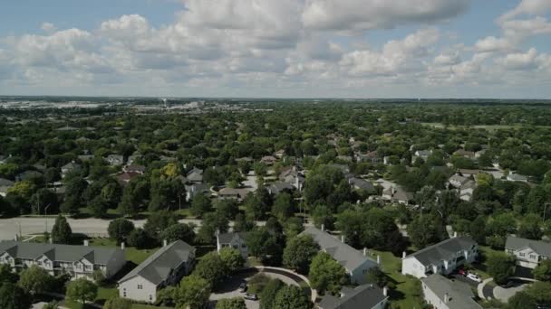Drone View American Suburb Summertime Establishing Shot Neighborhood High Quality — Stockvideo