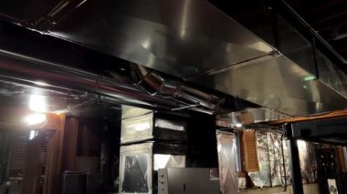 Ceiling mounted hvac system under insulated air conditioner return in home. High quality 4k footage