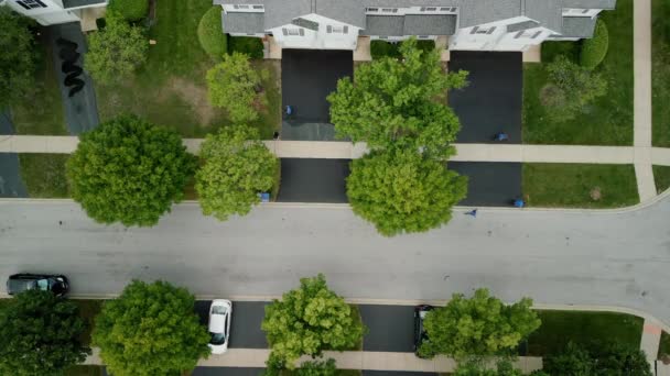 Aerial View Driveway Sealcoating Pavement Private Houses Suburbs High Quality — Video
