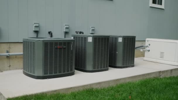 New Home Hvac Air Conditioner System Close High Quality Footage — Vídeo de stock