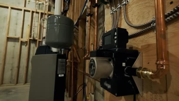 Internal Structure Modern Gas Boiler Boiler House Heating System High — Video Stock
