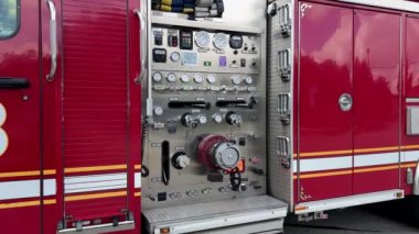 Firetruck Responds to house call. federal heights in suburbs . High quality 4k footage