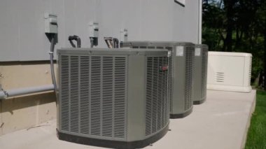 New Home HVAC Air Conditioner system. Close up. High quality 4k footage