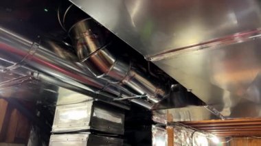 mounted hvac system under insulated air conditioner return in home. High quality 4k footage