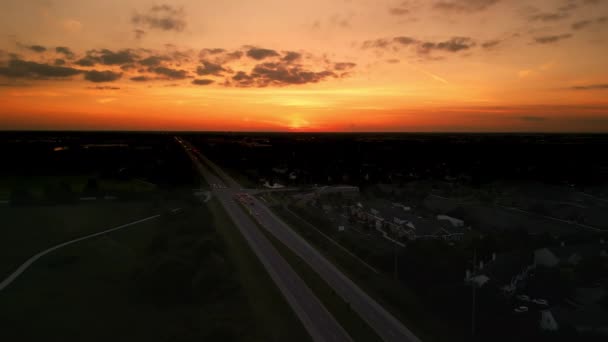 Aerial Drone Shot Highway High Quality Footage — Vídeo de stock