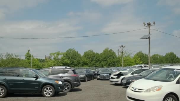 Parking Wieloma Zepsutymi Samochodami Wysokiej Jakości Materiał — Wideo stockowe