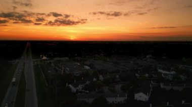 Aerial drone shot of the Highway . High quality 4k footage
