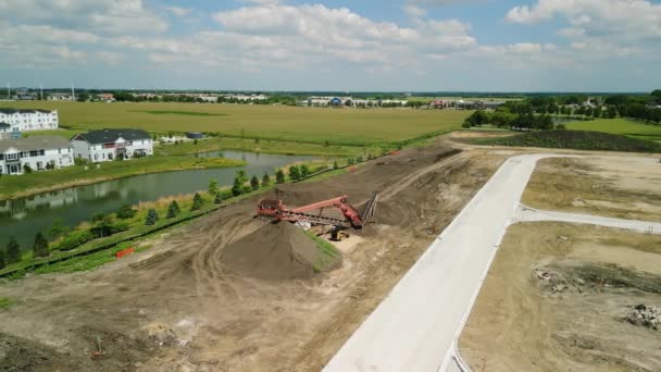 Aérea Suburbio Preconstrucción Lotes Vacíos Casa Imágenes Alta Calidad — Vídeos de Stock