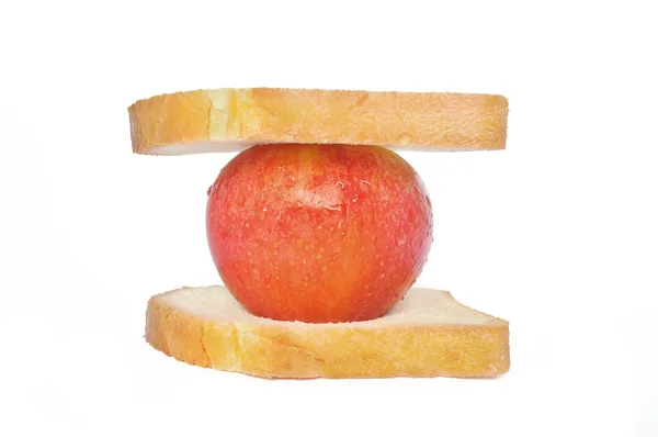 三明治塞满了一个红苹果 — 图库照片
