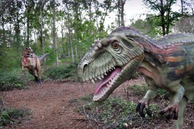 gerçekçi sahne iki Dinozor Avcılık