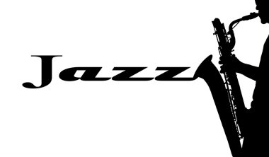 bir saksafon çalar silüeti