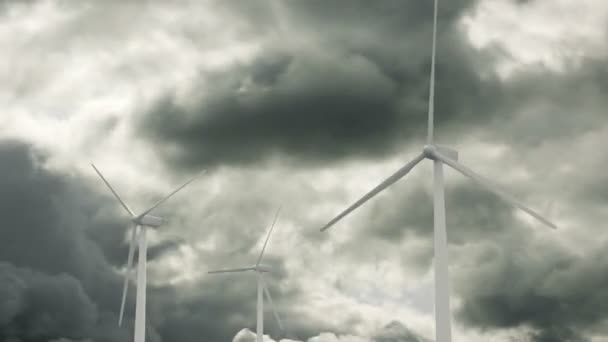 Wind Power Turbines — Stock Video