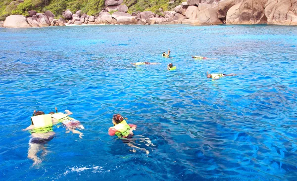 Mavi coral reef dalış — Stok fotoğraf