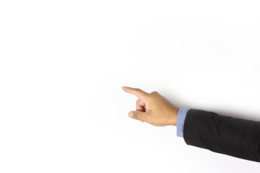 Businessman hand pointing