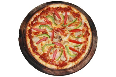 Pizza beyaz görünüm üstte