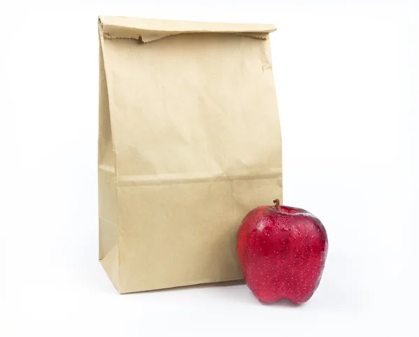 Kahverengi yemek çanta kağıt — Stok fotoğraf
