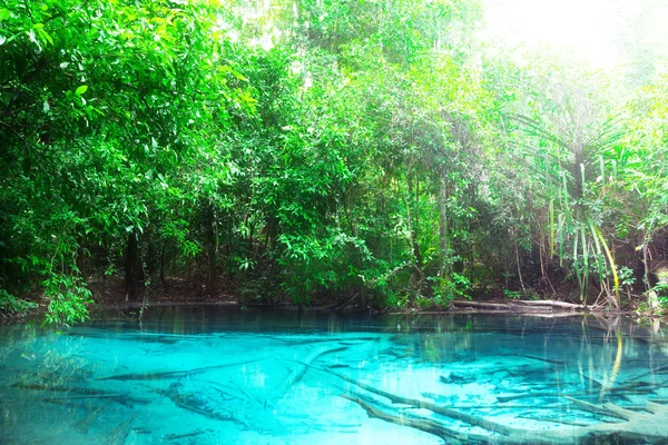 Lago Azul en Selva Profunda — Foto de Stock