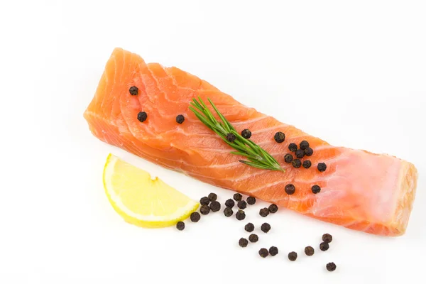 Fresh salmon with spices — Stock Photo, Image