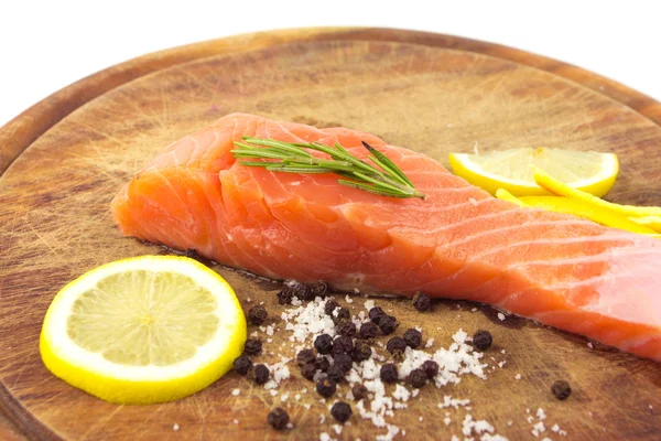 Fresh salmon with spices — Stock Photo, Image