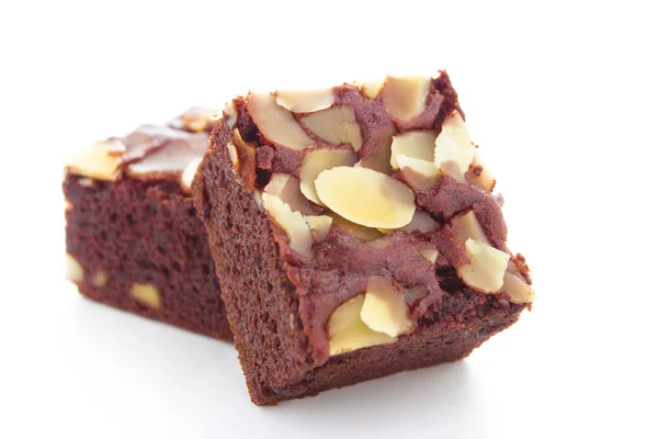 Brownie on white background — Stock Photo, Image
