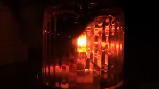 Emergency light rolling on dark background — Stock Video