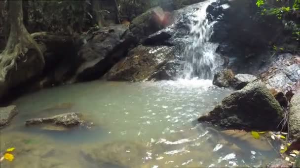 HD Dolly, cascata tropicale nella foresta profonda — Video Stock