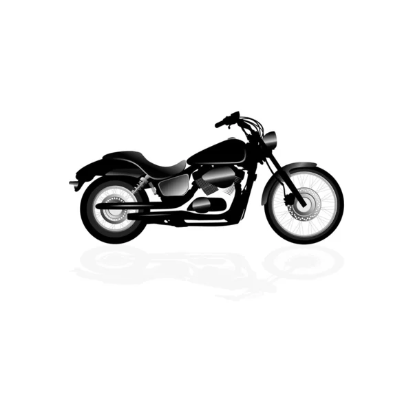 Black motorcycle silhouette isolated on white background — Stock Vector