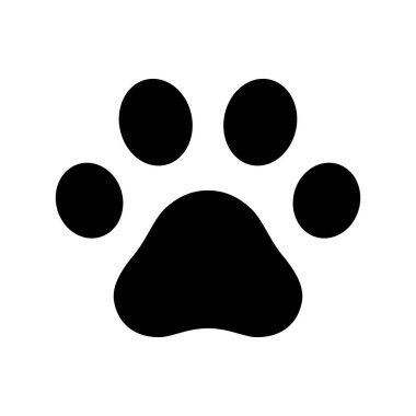 Köpek patisi vektör simgesi Fransız bulldog çizgi film karakteri çizim tasarımı