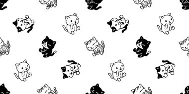 kedisiz desenli kedi yavrusu... vektör cinsi hayvan eşarbı... karikatür karikatür karalaması... duvar kâğıdı arkaplan çizimi tasarımı...