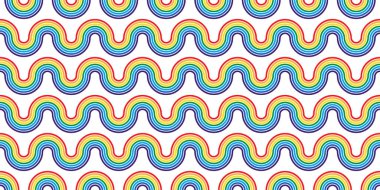 gökkuşağı desensiz dalga yağmuru lgbt gurur gökyüzü vektör eşarbı izole karikatür karalama arka plan karo resimleme tasarımı