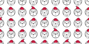 Noel Baba 'nın kusursuz desenli Noel Baba' sı. Teddy çizgi film damgası. Duvar kâğıdı arkaplan çizimi.