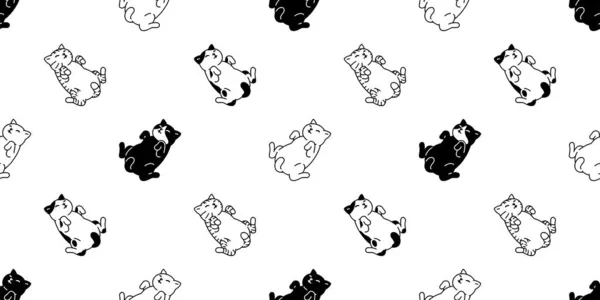 Кошка Бесшовный Узор Котенок Calico Вектор Neko Породы Собака Ручной — стоковый вектор