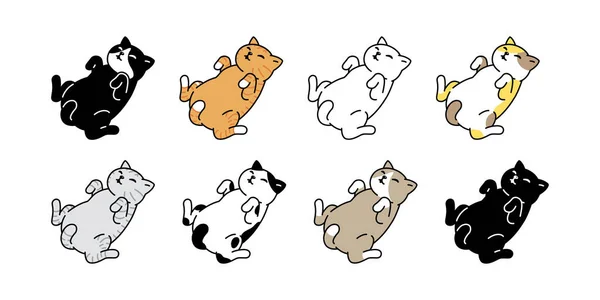 Cat Vector Kitten Calico Icon Pet Breed Sleeping Character Cartoon — Stock Vector