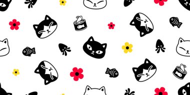 Kedisiz desenli kedi yavrusu, papatya çiçekli papatya yavrusu, neko cinsi köpek maması çizgi filmi. Duvar kâğıdı kaplama eşarbı, karalama karalama tasarımı.