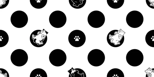 Кошка Бесшовный Узор Котенок Calico Вектор Neko Породы Собака Ручной — стоковый вектор