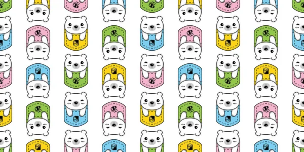 Ayı desensiz kutup cep vektörü ayıcık karton kaplama arka plan Duvar kağıdı karalama eşarbı izole tasarım