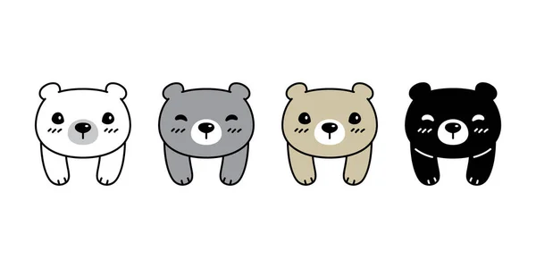 Bear Vector Polar Bear Icon Logo Teddy Cartoon Character Symbol — Wektor stockowy