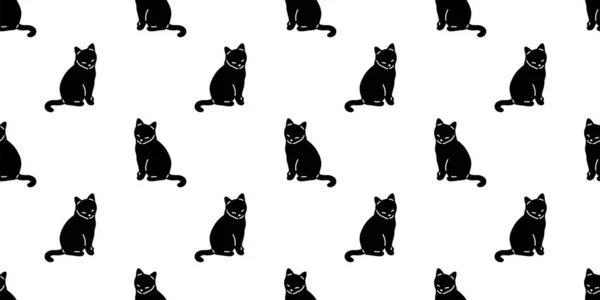 Cat Seamless Pattern Kitten Calico Sitting Breed Neko Vector Dog — Stock vektor