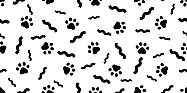 Dog Paw Seamless Pattern Footprint Bone Geometric Abstract French Bulldog — Wektor stockowy