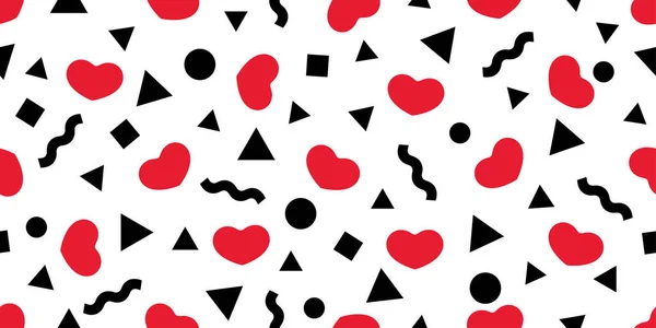 Heart Seamless Pattern Valentine Vector Triangle Polka Dot Cartoon Doodle — стоковый вектор