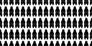 Ayı pürüzsüz desenli kutup ayısı çizgi filmi Teddy arka plan eşarbı izole edilmiş duvar kağıdı hayvan illüstrasyonu tasarımı