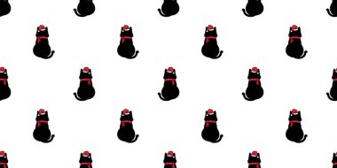 Kedisiz desenli Noel Baba, yavru kedi, yavru kedi, yavru köpek, köpek, çizgi film karakteri. Duvar kâğıdı, kaplama, karalama, karalama tasarımı.